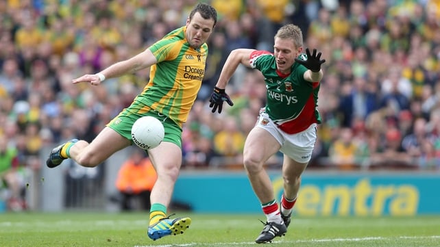 Michael Murphy fires home Donegal's opening goal