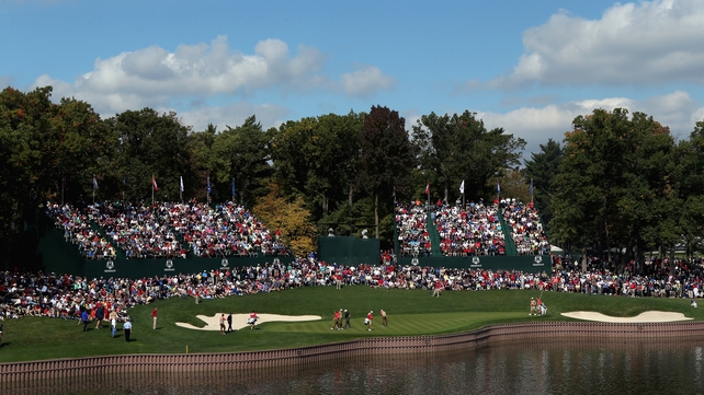 Graeme McDowell and Rory McIlroy will get the Ryder Cup under way at 1.20pm Irish time