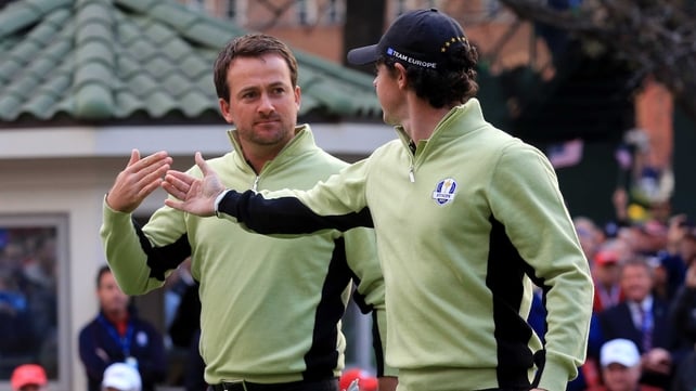 Rory McIlroy and Graeme McDowell won their early match but almost squandered a three-hole lead