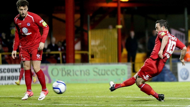 Raffaele Cretaro slots home the first of his two goals