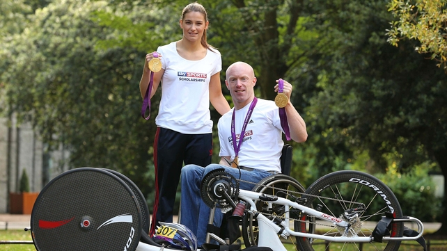Katie Taylor and Mark Rohan at the launch of the Sky Sports Scholarships