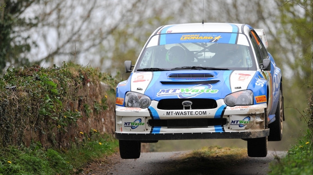 Darren Gass and Enda Sherry in their Subaru Impreza S10 during this year's Circuit of Ireland Rally