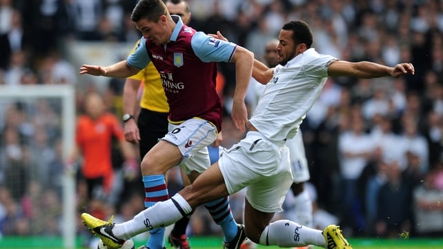 Aston Villa's Ciaran Clark is recovering from a knee injury but may be fit to face Norwich