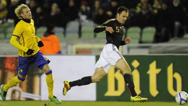 Heiko Westermann in action in his last appearance for Germany, in a friendly against Sweden in November 2010