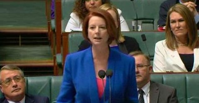 Julia Gillard accused Tony Abbott of possessing double standards when it came to sexism Julia Gillard accused Tony Abbott of possessing double standards when it came to sexism