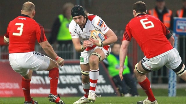 Iain Henderson in action against Munster