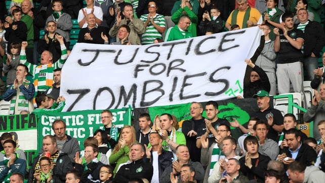 Celtic fans poke fun at the SFA following the charge levelled against the club