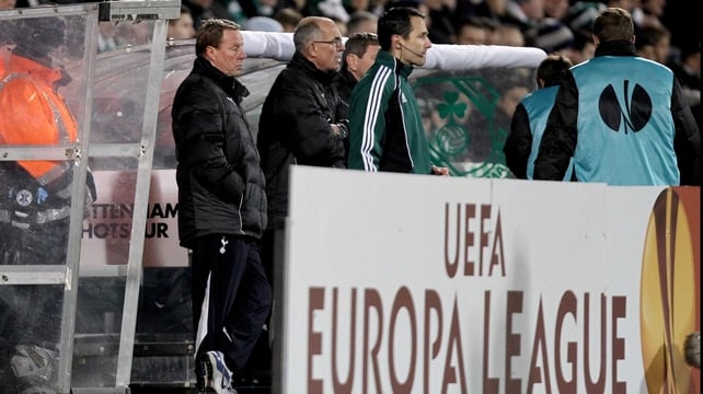 Former Spurs boss Harry Redknapp already know his way to at least one Airtricity League stadium - pictured here watching Spurs take on Shamrock Rovers in the 2011-12 Europa League
