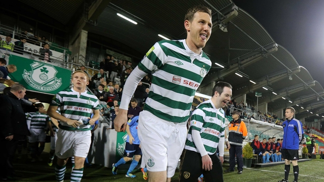 Gary Twigg makes his way out for his last home appearance