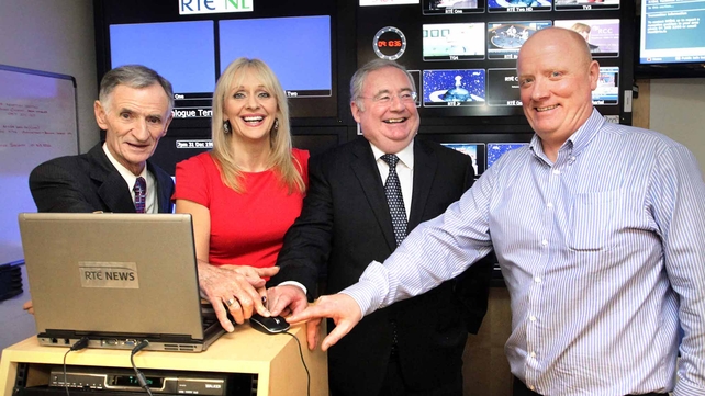 RTÉ Chairman Tom Savage, broadcaster Miriam O'Callaghan, Minister for Communications Pat Rabbitte and Mick Kehoe Executive Director at RTÉ Transmission Networks make the switch RTÉ Chairman Tom Savage, broadcaster Miriam O'Callaghan, Minister for Communications Pat Rabbitte and Mick Kehoe Executive Director at RTÉ Transmission Networks make the switch