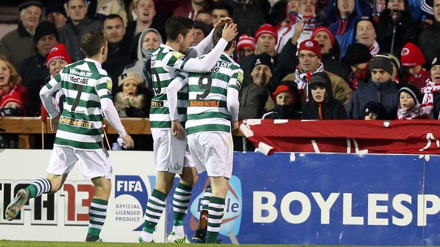 Gary Twigg signed off with a man of the match performance, scoring a brace against champions Sligo Rovers