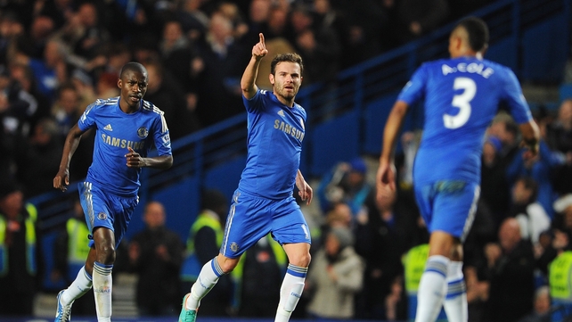 Juan Mata celebrates another wonder goal as Chelsea fought back from an early 2-0 defecit