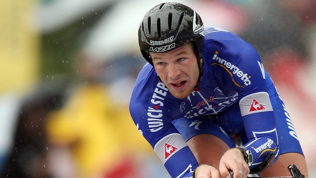 Steven de Jongh riding for the Quick-Step team in the 2007 Tour de France