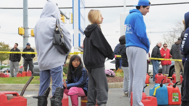 Fuel shortages led to long queues at petrol stations around New York and New Jersey Fuel shortages led to long queues at petrol stations around New York and New Jersey