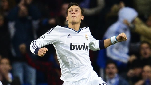 Real Madrid's German midfielder Mesut Ozil scored a late equaliser for the Spanish team