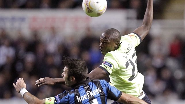 Shola Ameobi scored a brace against Bayer Leverkusen 10 years ago this week