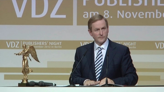 Enda Kenny was given the award for his 'strong contribution to Europe' Enda Kenny was given the award for his 'strong contribution to Europe'