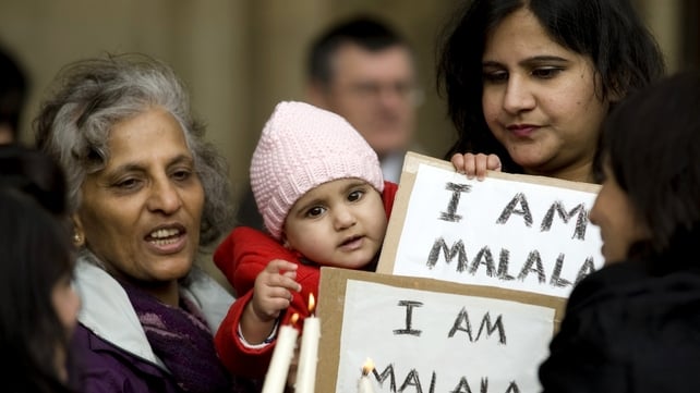 A vigil held in Birmingham for Malala Yousafzai A vigil held in Birmingham for Malala Yousafzai