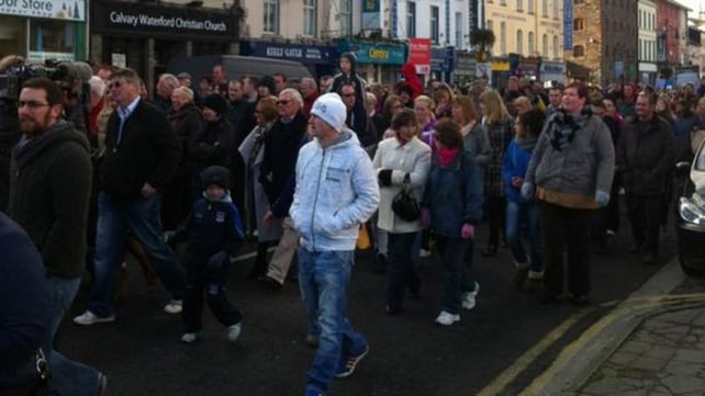 Gardaí said between 12,000 and 15,000 people gathered for the protest Gardaí said between 12,000 and 15,000 people gathered for the protest