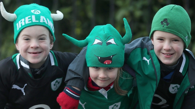 Young Ireland fans get ready for the game