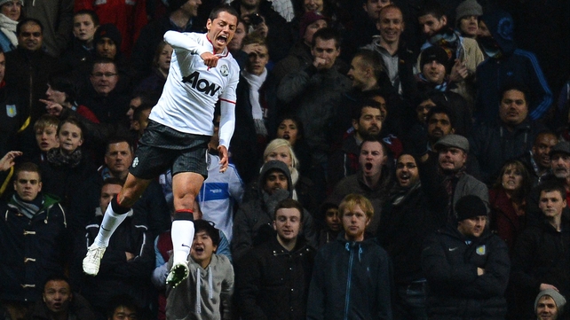 Javier Hernandez scored three times as United came from two goals behind to beat Aston Villa