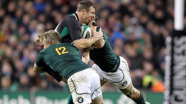 Tommy Bowe and Ireland's effort met with stern South African resistance in Saturday's second half at the Aviva