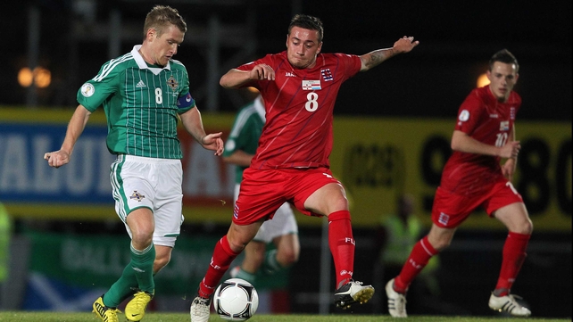 Steven Davis in action during the draw with Luxembourg