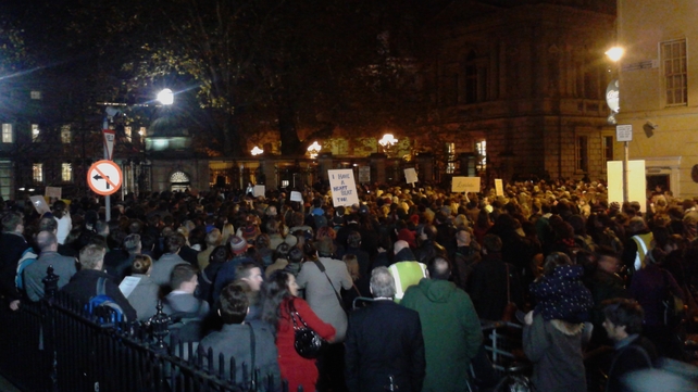 More than 1,000 people attended the protest at Leinster House More than 1,000 people attended the protest at Leinster House