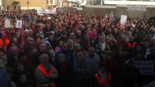 Thousands of people attended the rally in Navan. Thousands of people attended the rally in Navan.