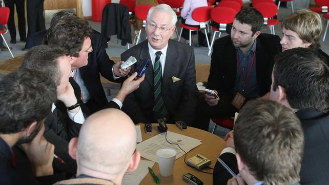 Kenny Morgans speakin during a press conference concerning the 50th anniversary of the Munich disaster