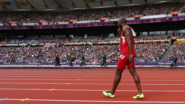 LaShawn Merritt, who challenged the Osaka Rule, pulls up injured at the London 2012 Olympics