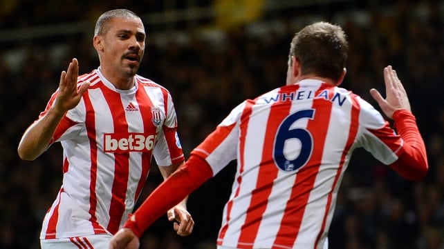 Ireland team-mates Jonathan Walters and Glenn Whelan combined for a training-ground worked goal for Stoke at West Ham