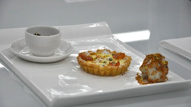 Passionfruit tart with lime and basil sorbet Passionfruit tart with lime and basil sorbet