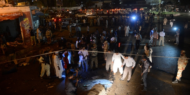 Two bomb blasts killed at least three at Shia Muslim mosque in Karachi Two bomb blasts killed at least three at Shia Muslim mosque in Karachi