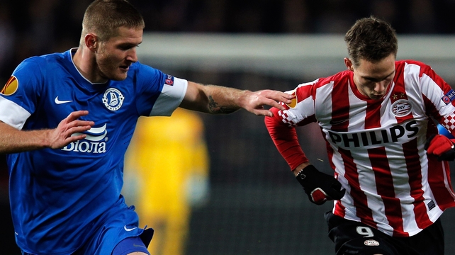 Dnipro are through after their 2-1 away win at PSV
