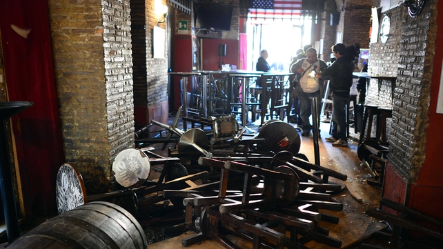 The Drunken Ship pub at Campo di Fiori after the attack