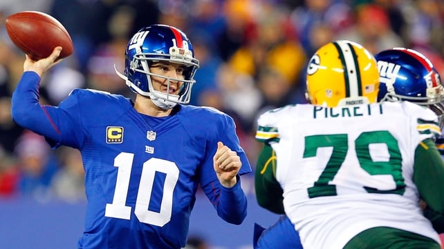 Manning helped the Giants to a 38-10 win over Green Bay