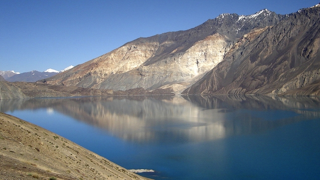 Lake Sarez in the mountains of Pamir, Tajikistan Lake Sarez in the mountains of Pamir, Tajikistan
