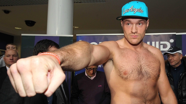 Tyson Fury at the weigh in ahead of the bout