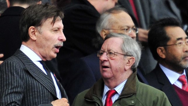 Arsenal's chairman Peter Hill-Wood with majority shareholder Stan Kroenke