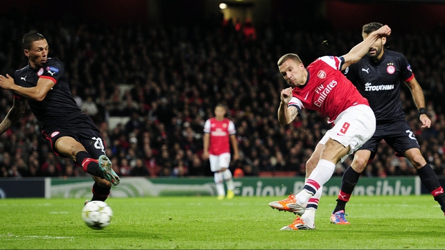 Arsenal beat Olympiacos 3-1 at the Emirates in October