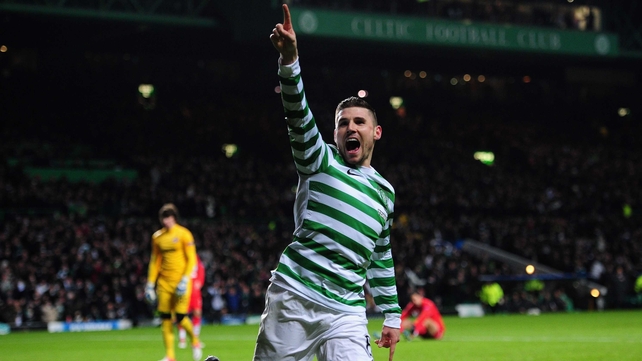 Gary Hooper bagged a brace for the Bhoys at Parkhead