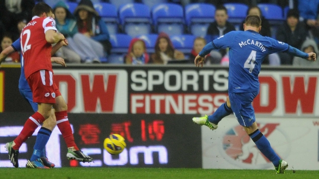 Ireland international James McCarthy opened the scoring at the DW Stadium