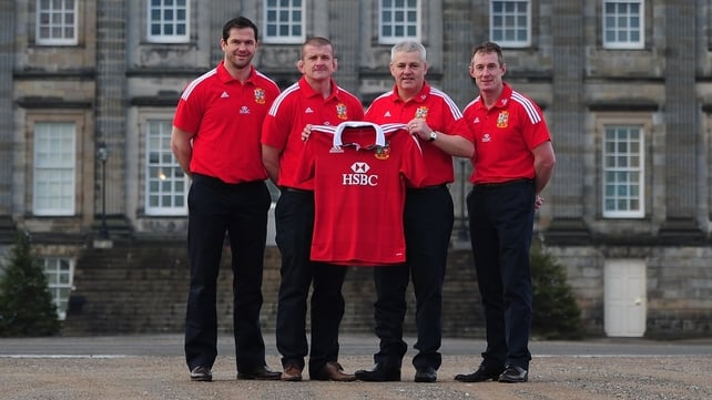 Warren Gatland, pictured with his Lions coaching staff: 'It's maybe the easiest from a Lions perspective. In the past there are teams that have had some success against the Australian sides.'