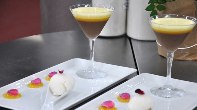 Chocolate hazelnut parfait with orange tapioca Chocolate hazelnut parfait with orange tapioca