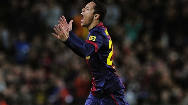 Right back Adriano scored the goal of the night at Camp Nou