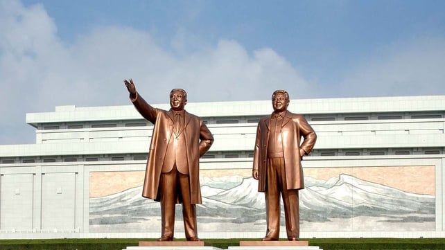 The service was held in a mausoleum that contains the bodies of Kim Jong-il and Kim Il Sung The service was held in a mausoleum that contains the bodies of Kim Jong-il and Kim Il Sung