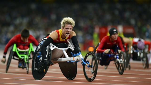 Action from the 2012 Paralympic Games from inside the Olympic Stadium