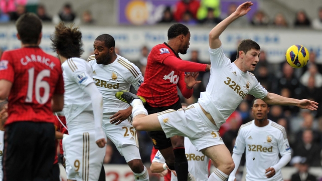 Patrice Evra headed home United's goal