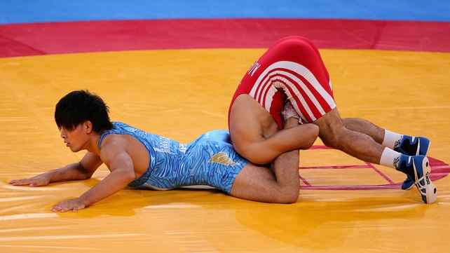 Wrestling action from the London 2012 Games